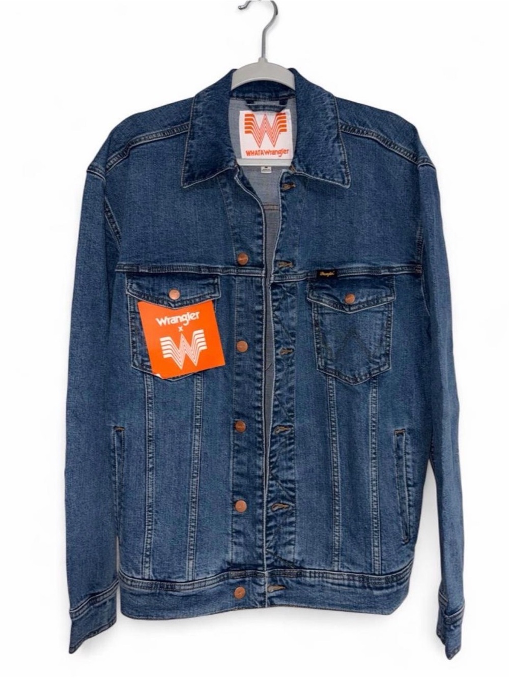 Wrangler Men's Whattaburger Classic Blue Denim Jacket